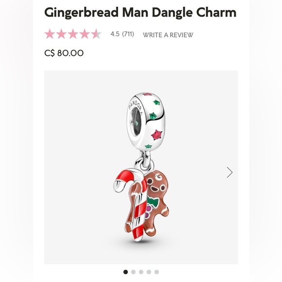 NWT Pandora Gingerbread Man Dangle Charm - Picture 1 of 7